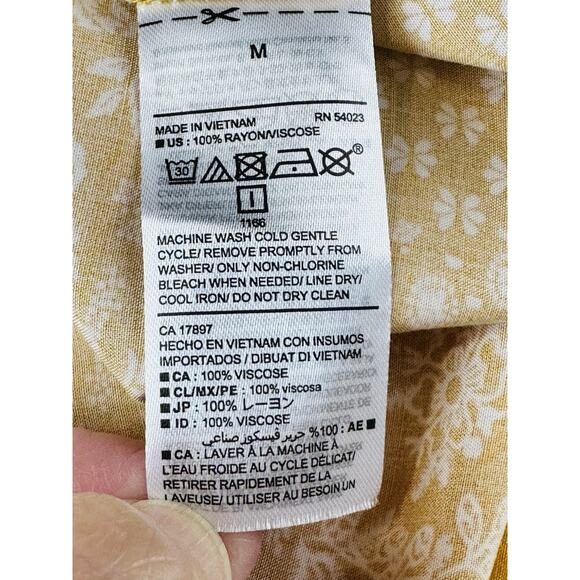 Old Navy Women's Yellow Floral Print Long Sleeve Tunic Dress Sz M Baby Doll - Picture 9 of 12